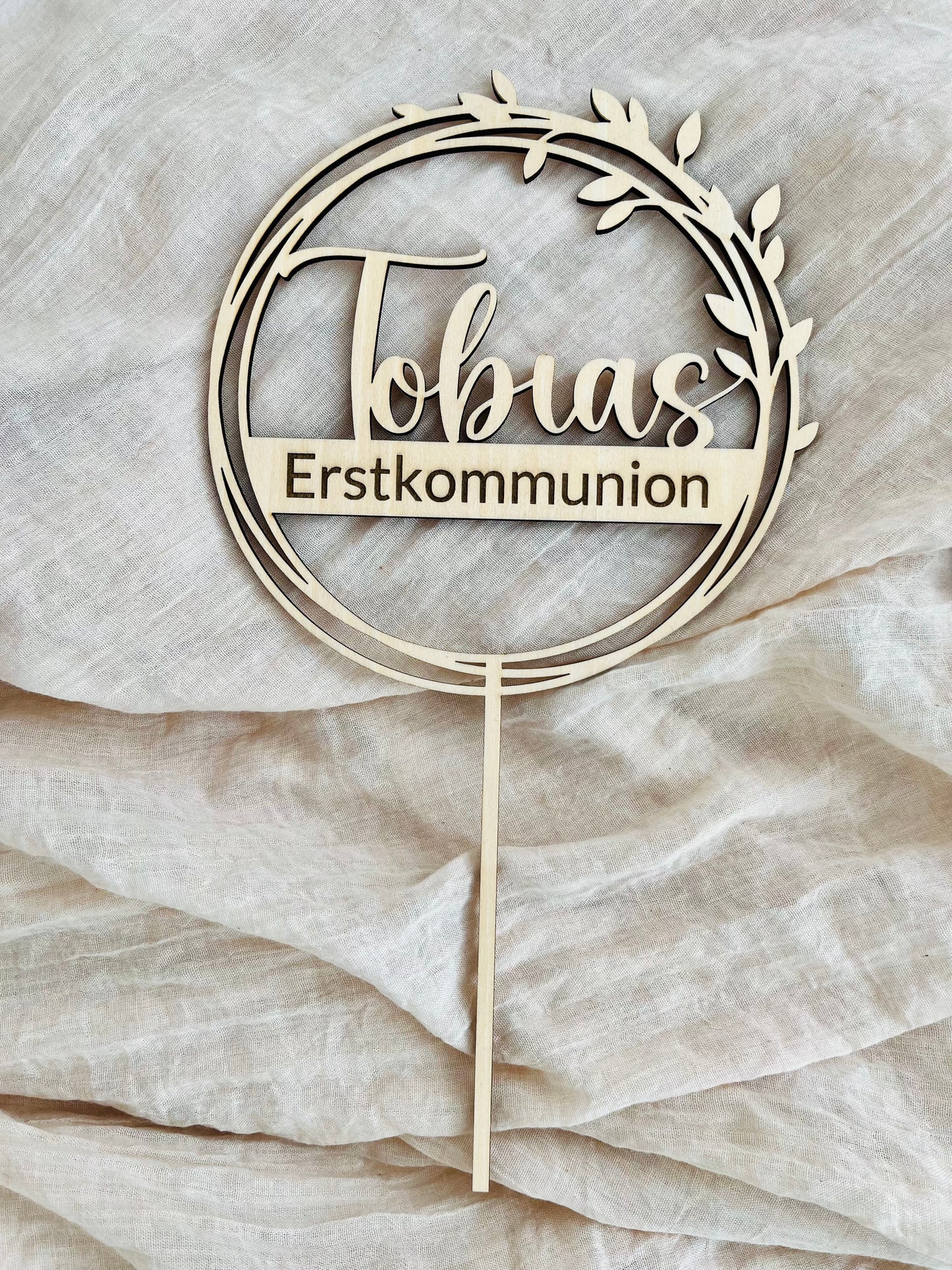 Caketopper zur Erstkommunion |Taufe | Firmung aus Lindenholz mit Name