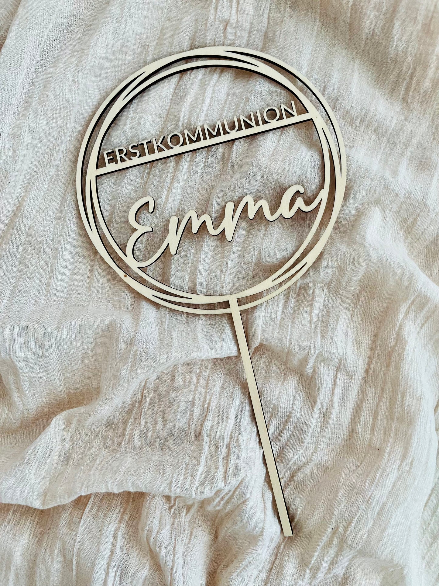 Caketopper zur Erstkommunion |Taufe | Firmung aus Lindenholz mit Name