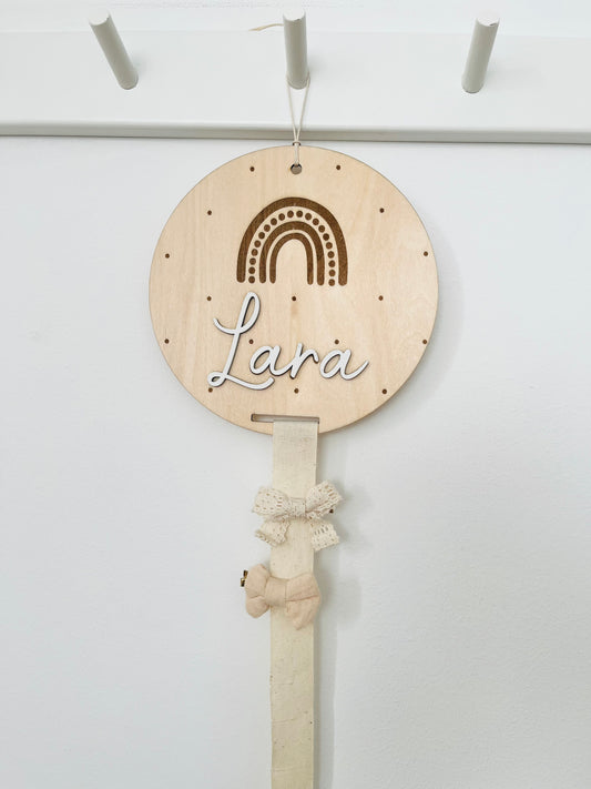 Haarspangenhalter "Regenbogen" aus Lindenholz