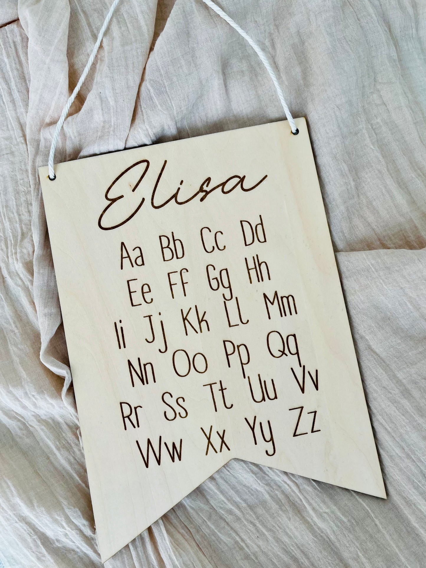 Wimpel Alphabet | ABC Tafel | Personalisiert mit Name
