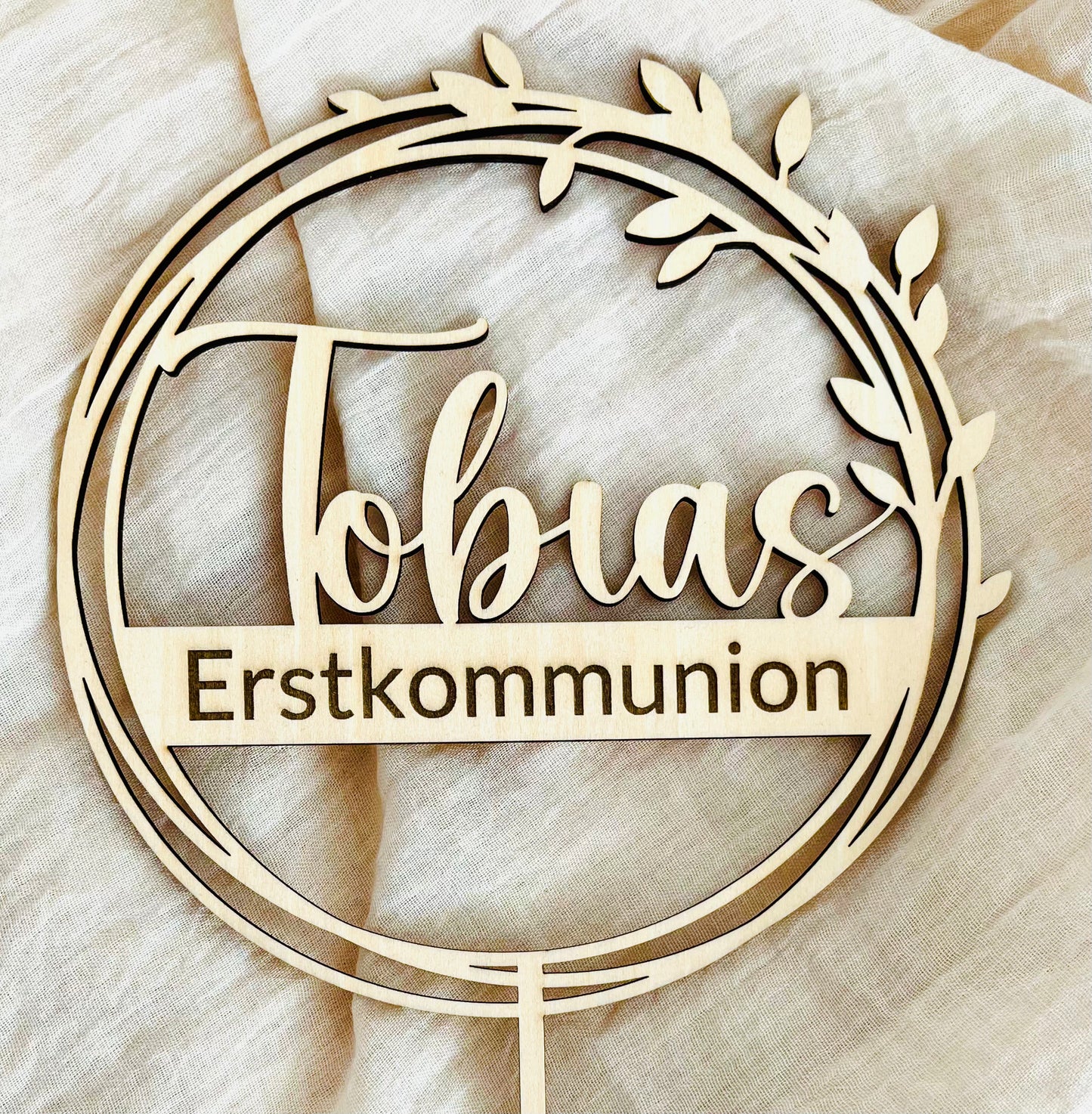 Caketopper zur Erstkommunion |Taufe | Firmung aus Lindenholz mit Name