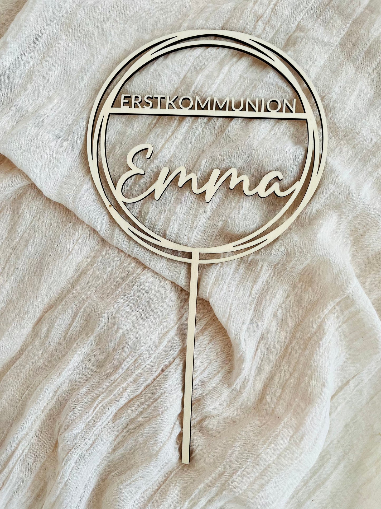 Caketopper zur Erstkommunion |Taufe | Firmung aus Lindenholz mit Name